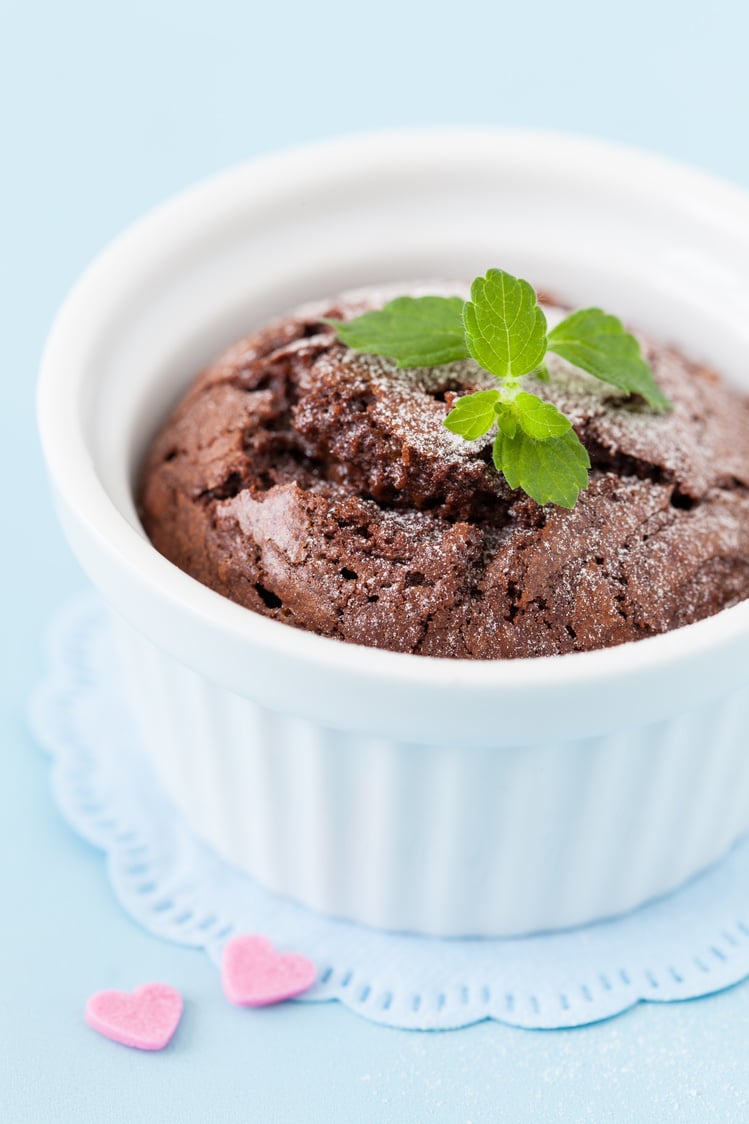 chocolate cake in a ramekin